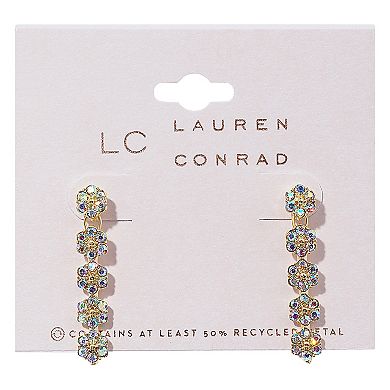 LC Lauren Conrad Crystal Flowers Drop Earrings