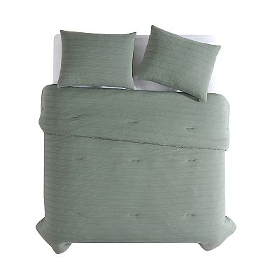 True Comfort Jersey Gray Violet Comforter Set with Shams