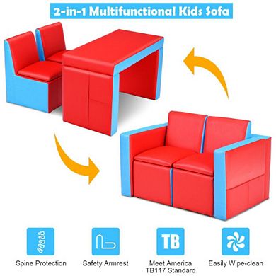 Multi-functional Kids Sofa Table Chair Set