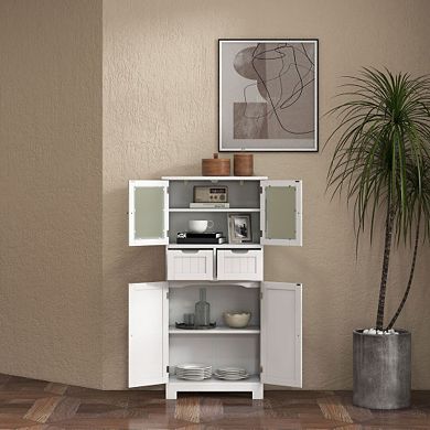 Freestanding Bathroom Cabinet With  Open Compartments