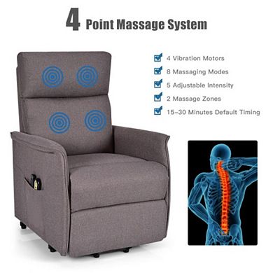 Power Lift Massage Recliner Chair For Elderly With Heavy Padded Cushion