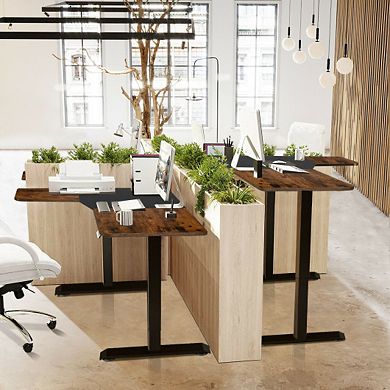 L-shaped Electric Standing Desk