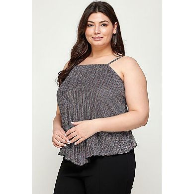 Metallic Stripe Handkerchief Plus Size Top