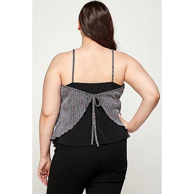 Metallic Stripe Handkerchief Plus Size Top