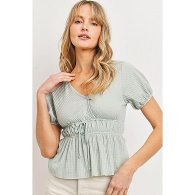 Front Tie Cut Edge Top