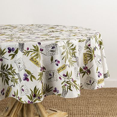 Elrene Home Fashions Montalcino Italian Olive Round/oval Vinyl Tablecloth