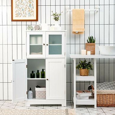 Floor Storage Cabinet With Doors And Adjustable Shelf