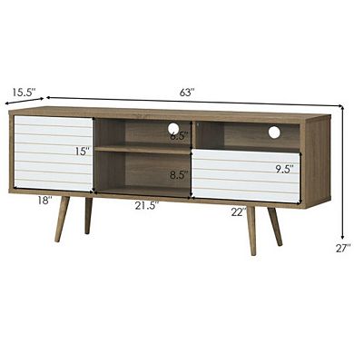 Mid-century Modern Tv Stand With Storage Shelves