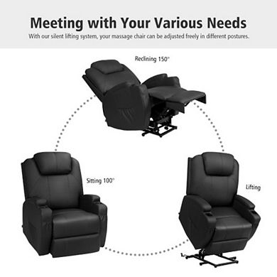 Power Lift Recliner Chair With Massage And Heat For Elderly With Remote Control