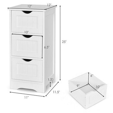 Floor Freestanding Storage Organizer With 3 Drawers