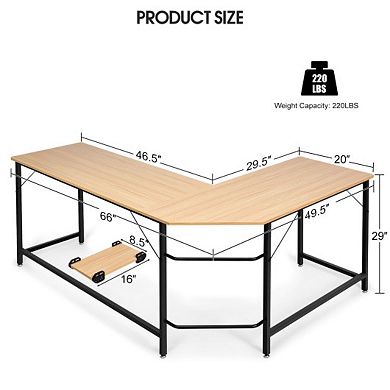 L-shaped Corner Computer Desk With Cpu Stand And Spacious Surface