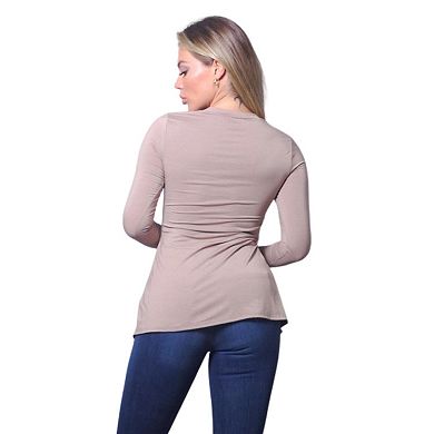 Sleek & Chic Fall Long Sleeve Slitted Top