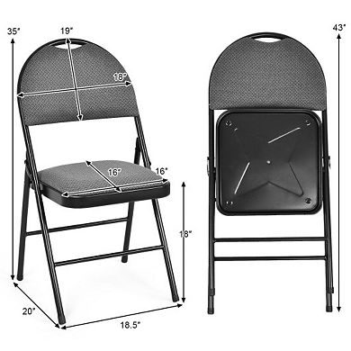 6 Pack Folding Chairs Portable Padded Office Kitchen Dining Chairs