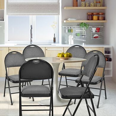 6 Pack Folding Chairs Portable Padded Office Kitchen Dining Chairs