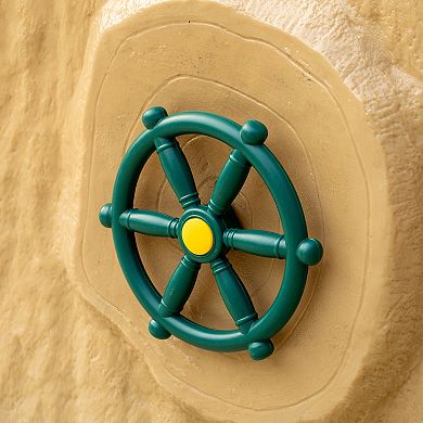 Green and Yellow Outdoor Playground Captain Pirate Ship Wheel, Playground Accessories Steering Wheel