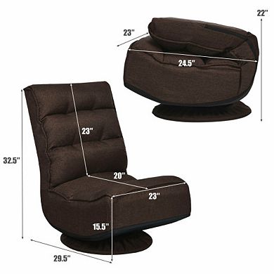 360-degree Swivel Folding Floor Gaming Chair With Adjustable Backrest