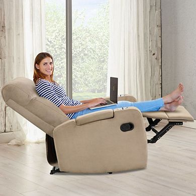 Recliner Chair Single Sofa Lounger With Arm Storage And Cup Holder For Living Room