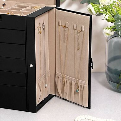 6-tier Large Jewelry Case With Drawers Black