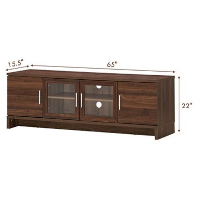 Media Entertainment Tv Stand With Adjustable Shelf