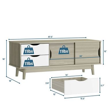 Tv Stand For Media Console Table Storage With Doors