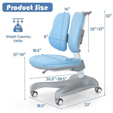 Adjustable Height Student Chair With Sit-brake Casters