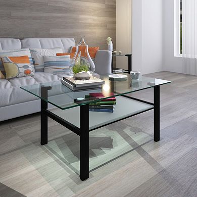 Transparent Glass Coffee Table, Modern Simple, Living Room Coffee Table, Side Center Table