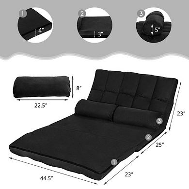 6-position Foldable Floor Sofa Bed With Detachable Cloth Cover