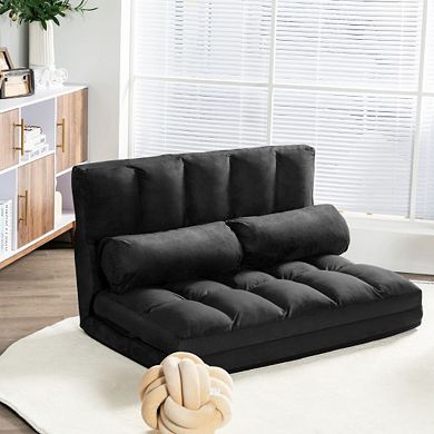 6-position Foldable Floor Sofa Bed With Detachable Cloth Cover