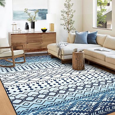 Glowsol Moroccan Geometric Vintage Area & Ombre Retro Accent Throw Carpet Mat