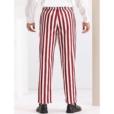 Striped Dress Pants For Men's Straight Leg Color Block Business Trousers