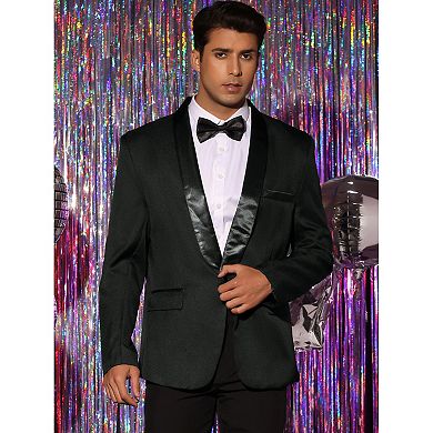 Wedding Blazers For Men's One Button Shawl Collar Formal Prom Sports Coats