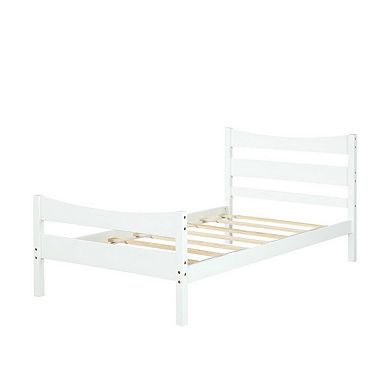 Twin Size Farmhouse Style Pine Wood Platform Bed Frame