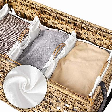 Laundry Hamper With Wheels And 3 Removable Liner Bags