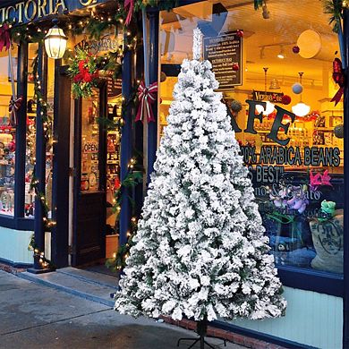 Pvc Flocking Christmas Tree 750 Branches Automatic Tree, 6 Ft, Easy Setup For A Joyful Christmas!