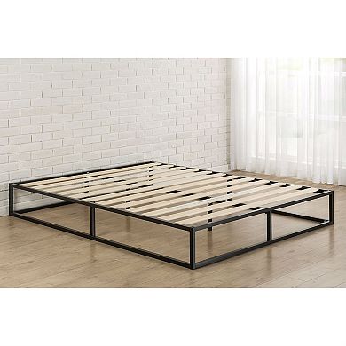 Twin Size 10-inch Low Profile Modern Metal Platform Bed Frame With Wooden Slats