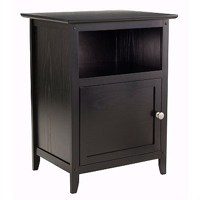 Black Shaker Style End Table Nighstand With Shelf