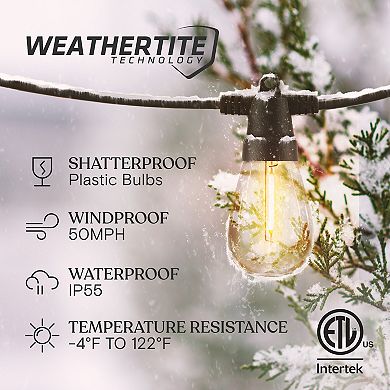 Brightech Ambience Pro Solar Led String Lights - Super Bright 27ft With Remote Control In Soft White