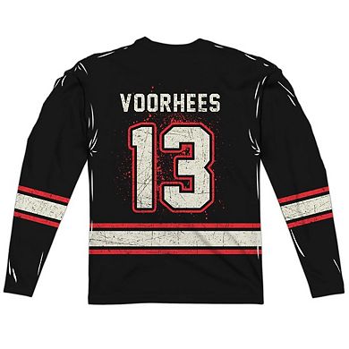 Friday The 13th Voorhees Jersey Long Sleeve Adult Poly Crew T-shirt