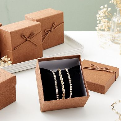 6 Pack Velvet Filled Jewelry Gift Box With Lids For Necklaces Bracelets Watches