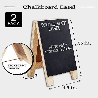 2 Pack Small Chalkboard Easels For Restaurants, Catering, Weddings, 4.5 X 7.5 In