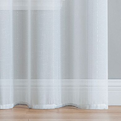 VCNY Home Martina Metallic Grommet Sheer 2 Window Curtain Panels