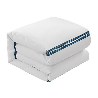 Chic Home Lewiston Navy 3-pc. Hotel Inspired Embroidery Duvet Set with Shams