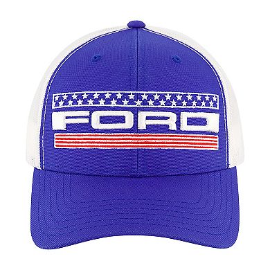 Men's Ford American Flag Embroidered Logo Mesh Back Baseball Cap