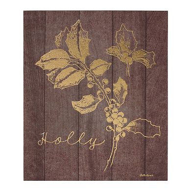 Laurel And Holly Plaque (Set Of 2) 9"l X 11"h Plastic/mdf