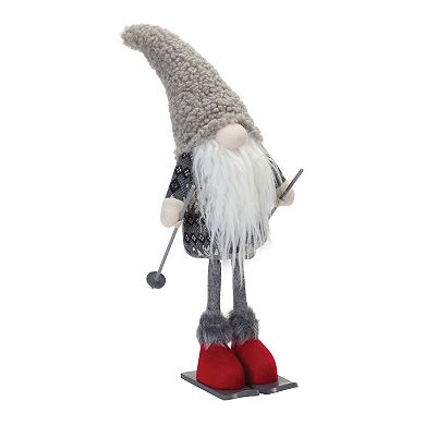 Plush Winter Gnome On Skis (set Of 2)