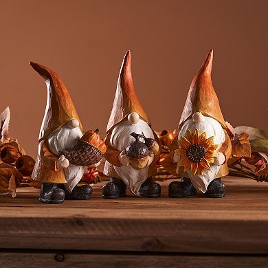 Fall Harvest Gnome Figurine (Set Of 3)