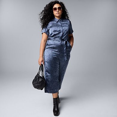 Plus Size Simply Vera Vera Wang Denim Jumpsuit