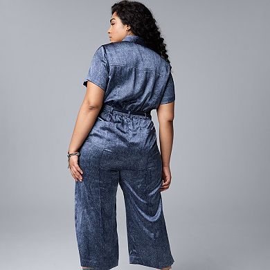 Plus Size Simply Vera Vera Wang Denim Jumpsuit