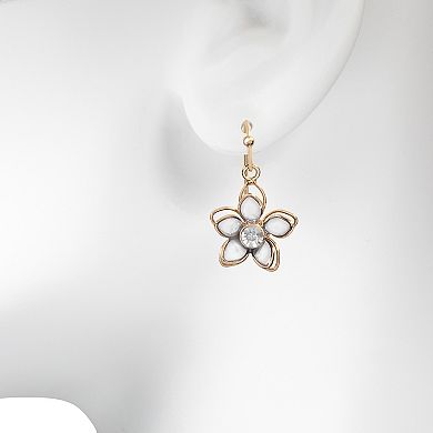 LC Lauren Conrad Crystal Flower Framed Drop Earrings