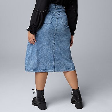 Women's Simply Vera Vera Wang 5-Pocket Denim Midi Skirt